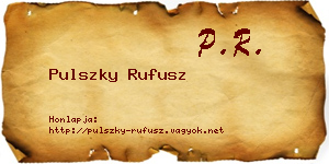 Pulszky Rufusz névjegykártya